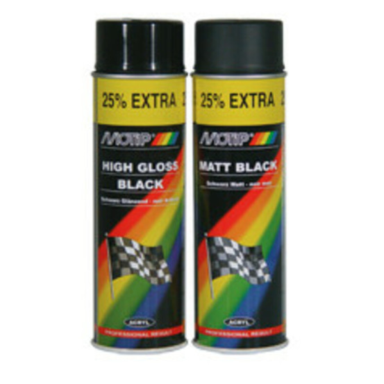 Bombe peinture Motip noir satiné 500 ml