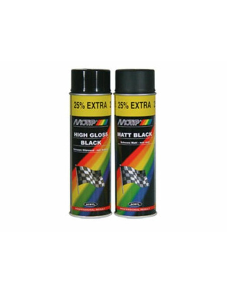 Bombe peinture Motip noir brillant 500 ml
