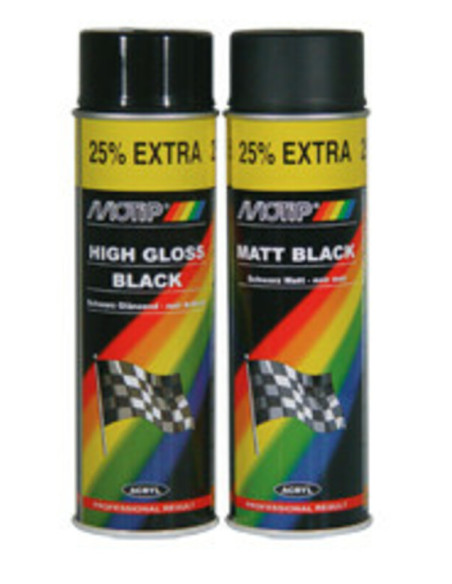 Bombe peinture Motip noir mat 500 ml