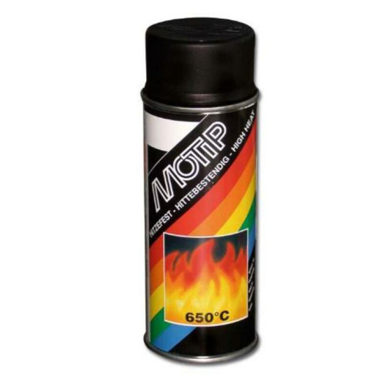 Bombe peinture Motip noir mat haute température 500 ml