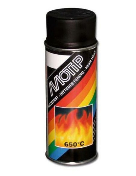 Bombe peinture Motip noir mat haute température 500 ml