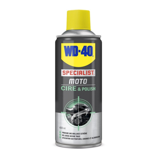 Spray WD40 Cire et Polish Spécialist moto 400ml