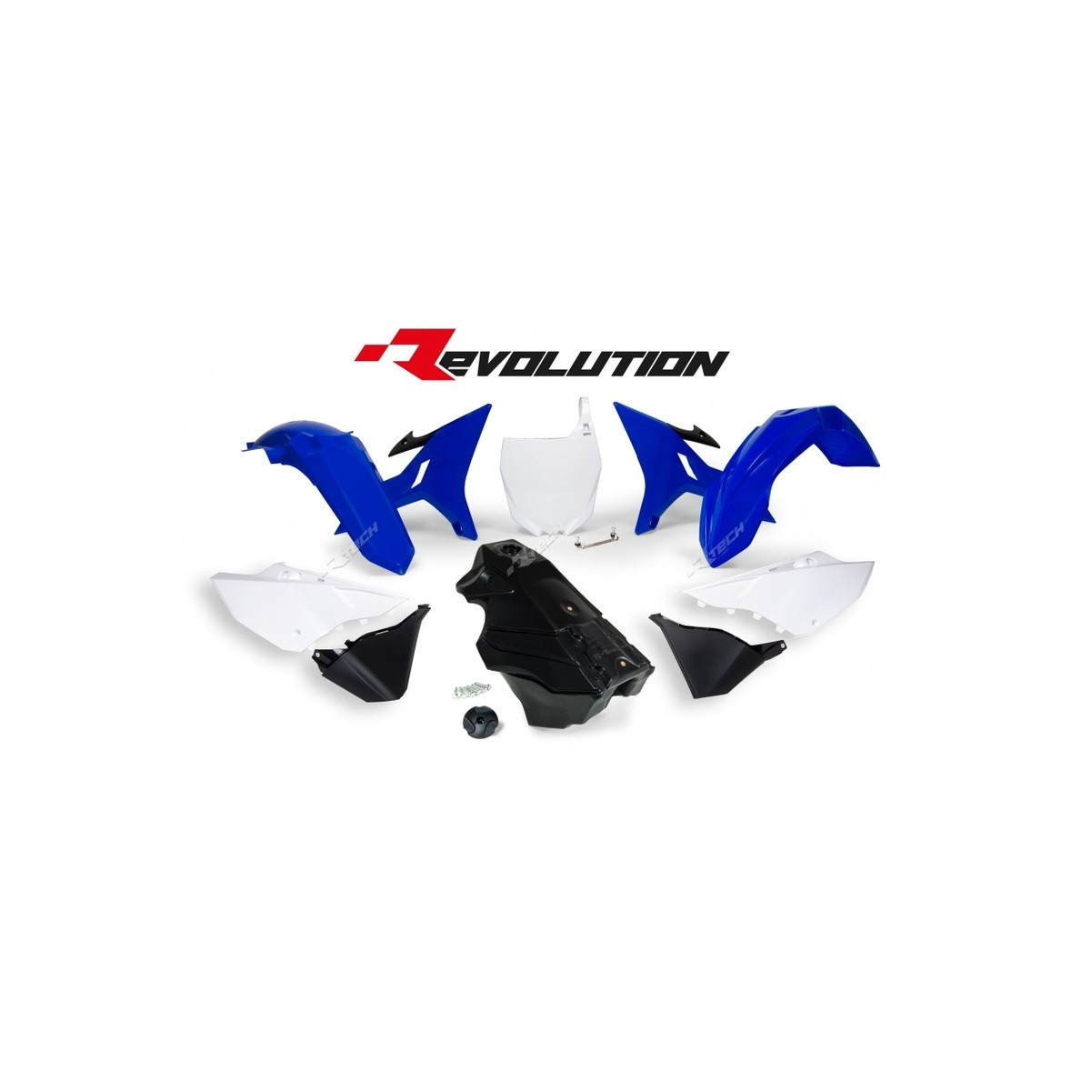 Kit Carénage Bleu Blanc R-tech Kit Plastiques R-Tech Couleur