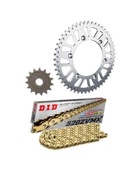 Kit chaine 520 acier DID - KAWASAKI 800 Z 2013-2014