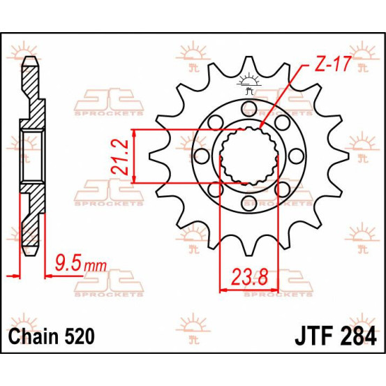 Pignon acier JT - Pas 520 - HONDA HM