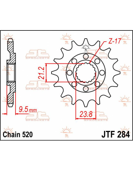 Pignon acier JT - Pas 520 - HONDA HM