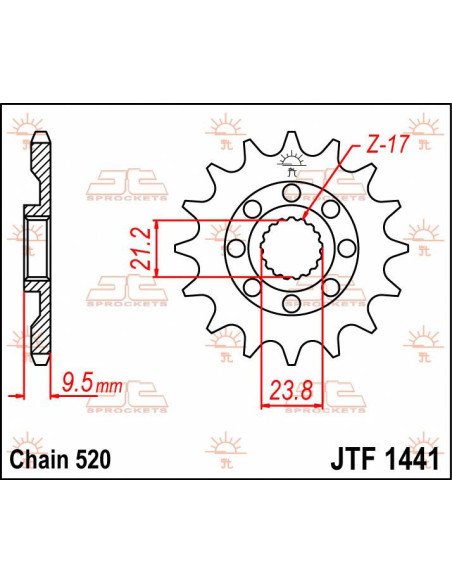 Pignon acier anti-boue JT - Pas 520 - SUZUKI 450cc
