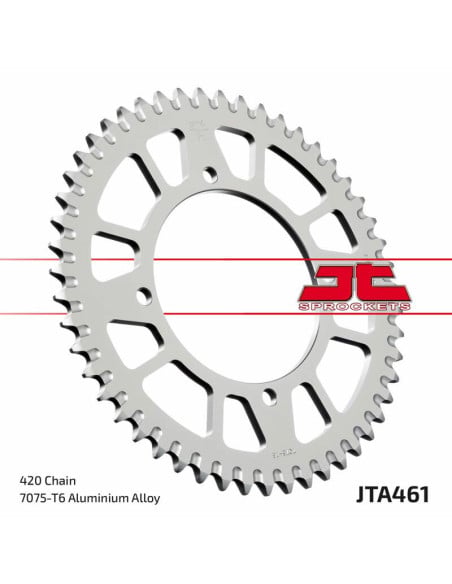 Couronne alu noire JT - Pas 420 - Nombre de dents au choix