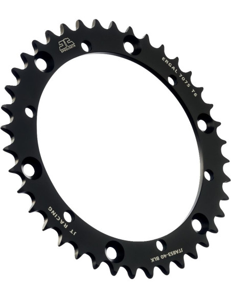 Couronne alu noire JT - Pas 520 - Nombre de dents au choix