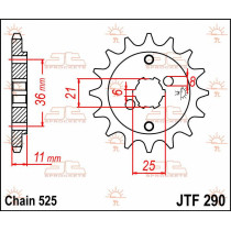 Pignon acier JT - Pas 525 - HONDA 500 XBR FG FH 1986-1987