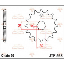 Pignon acier JT - Pas 530 - YAMAHA 650cc