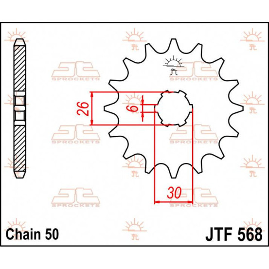 Pignon acier JT - Pas 530 - YAMAHA 650cc