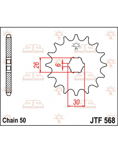 Pignon acier JT - Pas 530 - YAMAHA 650cc
