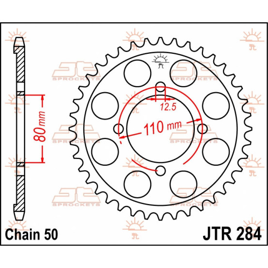 Couronne acier JT - Pas 530 - Nombre de dents au choix