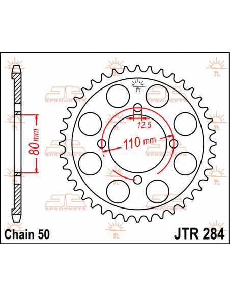 Couronne acier JT - Pas 530 - Nombre de dents au choix