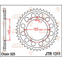 Couronne acier JT - Pas 525 - Nombre de dents au choix