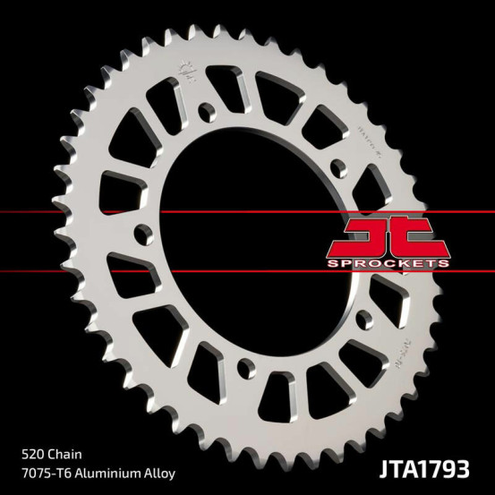 Couronne alu noire JT - Pas 520 - Nombre de dents au choix