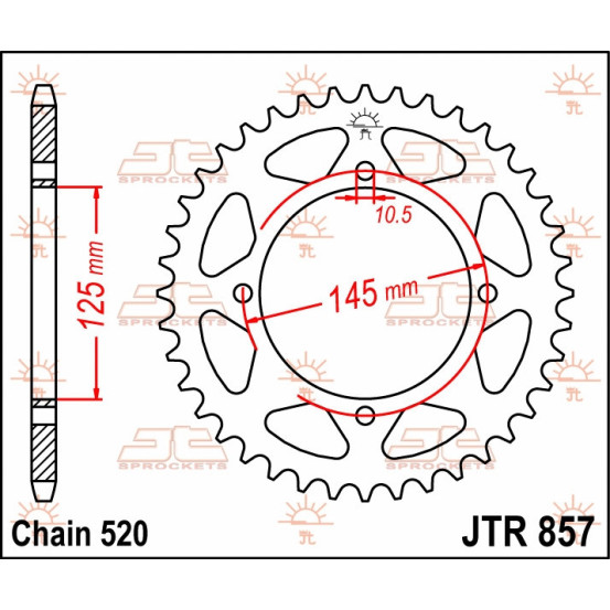 Couronne acier JT - Pas 520 - Nombre de dents au choix