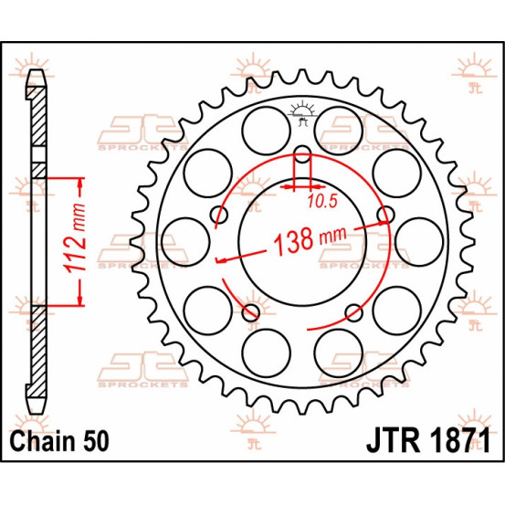 Couronne acier JT - Pas 530 - Nombre de dents au choix