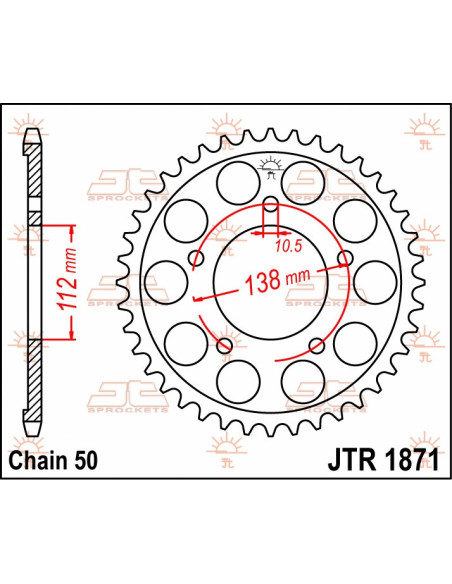 Couronne acier JT - Pas 530 - Nombre de dents au choix