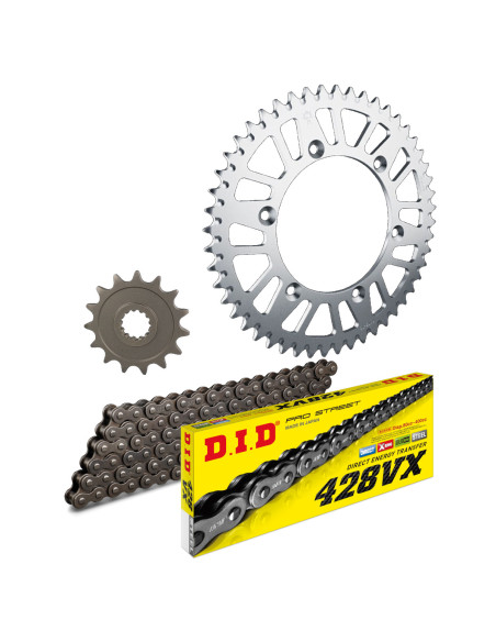 Kit chaine 428 acier DID standard - 125 RGV 1992-1998