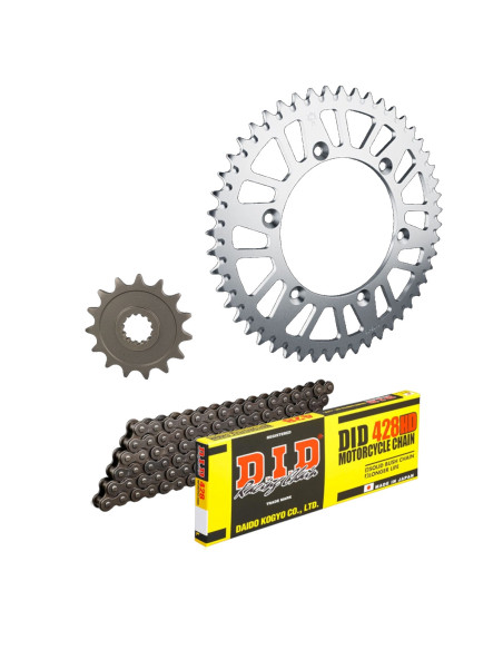 Kit chaine 428 acier DID standard - 125 TSR 1990-1994