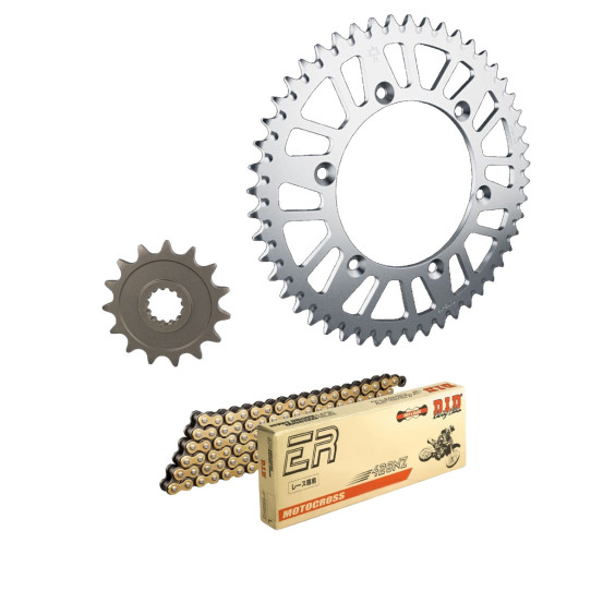 Kit chaine 428 acier DID - YAMAHA 125 YBR Custom 2008-2014