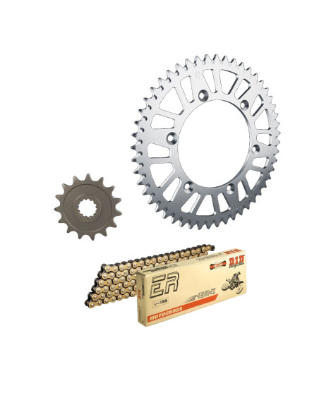 Kit chaine 428 acier DID - YAMAHA 125 YBR Custom 2008-2014