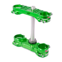 Té de fourche vert ROCS XTRIG Kawasaki 450 KXF 2019-2026 / 250 KXF 2021-2026 OFFSET 23