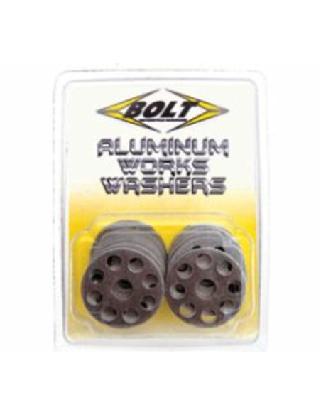 Kit rondelle perçée aluminium BOLT (Par 10) Int 6mm Ext 25mm