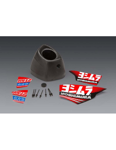 Embout de silencieux carbone YOSHIMURA pour ligne RS12 + Sticker