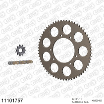 Kit chaine 428 AFAM - Couronne alu anti-boue - Type de chaine au choix - HM CRE 50 BAJA RR 2007-2016