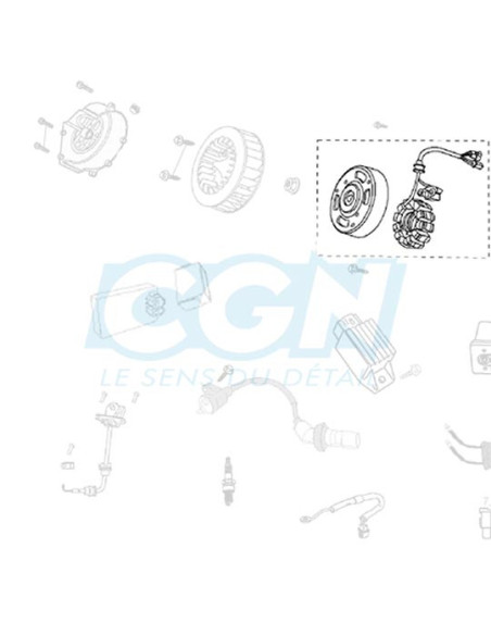 Allumage scooter scooter origine Peugeot Kisbee / Django 4T 2010-2017