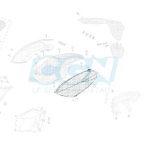Carénage coque arrière scooter Gauche origine Peugeot 50 Kisbee 2T / 4T Icy White