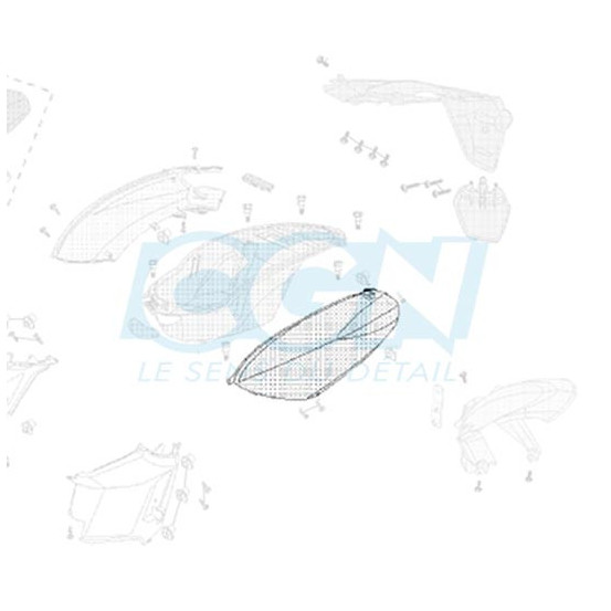 Carénage coque arrière scooter Gauche origine Peugeot 50 Kisbee 2T / 4T Icy White