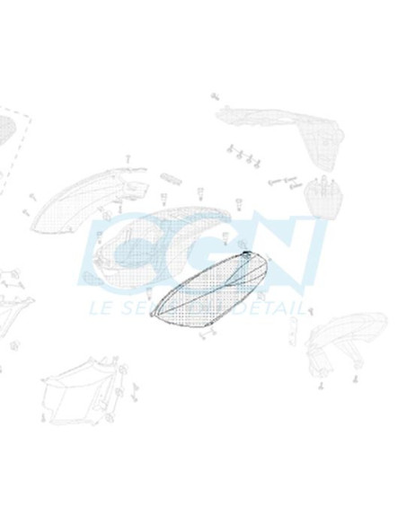 Carénage coque arrière scooter Gauche origine Peugeot 50 Kisbee 2T / 4T Icy White