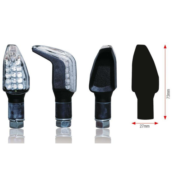 Clignotants universels BOOMERANG LEDS noirs (la paire)