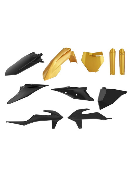 Kit plastique - Noir - POLISPORT Metal Flow or- KTM SX SX-F 2019-2022