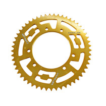 Couronne aluminium 420 53 dents DOPPLER Derbi Senda Peugeot XP6 Rieju MRT RS3 Or