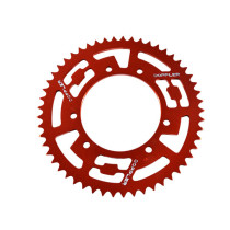 Couronne aluminium 420 53 dents DOPPLER Derbi Senda Peugeot XP6 Rieju MRT RS3 Rouge