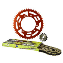 Kit chaine aluminium 14x53 DOPPLER Derbi Senda / Gilera SMT / RCR / Aprilia RX / SX Rouge