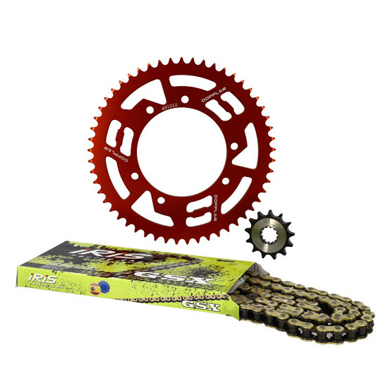 Kit chaine aluminium 13x53 DOPPLER Rieju MRT / Peugeot XP6 / XP7 Cross / MBK X-Limit / RS3 Rouge