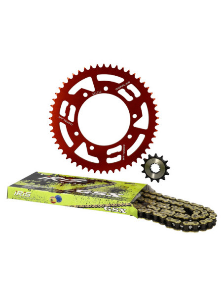 Kit chaine aluminium 13x53 DOPPLER Rieju MRT / Peugeot XP6 / XP7 Cross / MBK X-Limit / RS3 Rouge