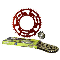 Kit chaine aluminium 14x53 DOPPLER Derbi Senda / DRD / Evo / GPR Nude / Racing / RS4 / Gilera SMT Rouge