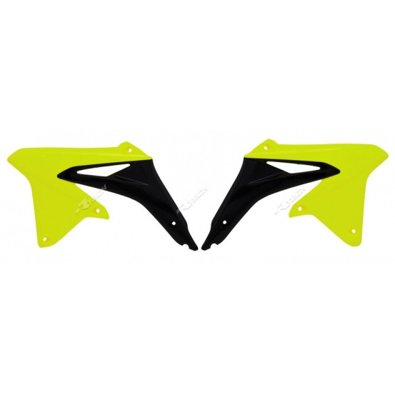Ouïes de radiateur - Noir Jaune Fluo - RACETECH Suzuki 450 RMZ 2008-2017