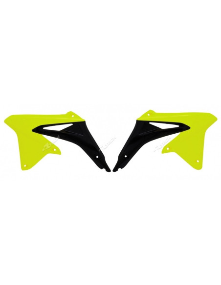 Ouïes de radiateur - Noir Jaune Fluo - RACETECH Suzuki 450 RMZ 2008-2017