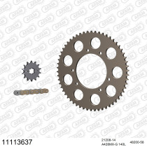 Kit chaine 428 AFAM - Couronne alu anti-boue - Type de chaine au choix - HM CRM 125 F RR 4T 2011-2016