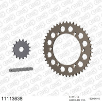 Kit chaine 520 AFAM - Couronne alu anti-boue - Type de chaine au choix - HM CRM 125 RR 2T 2011-2016