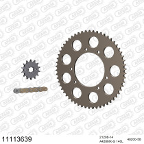 Kit chaine 428 AFAM - Couronne alu anti-boue - Type de chaine au choix - HM CRM 125 F 4T 2011-2016
