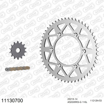 Kit chaine 520 AFAM - Couronne alu anti-boue - Type de chaine au choix - HM CRE 300 F X 2008-2016